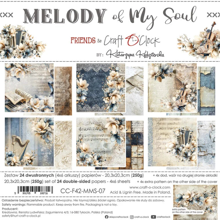Craft O'Clock - Melody Of My Soul 8"x 8" Mix Paper Collection Pack