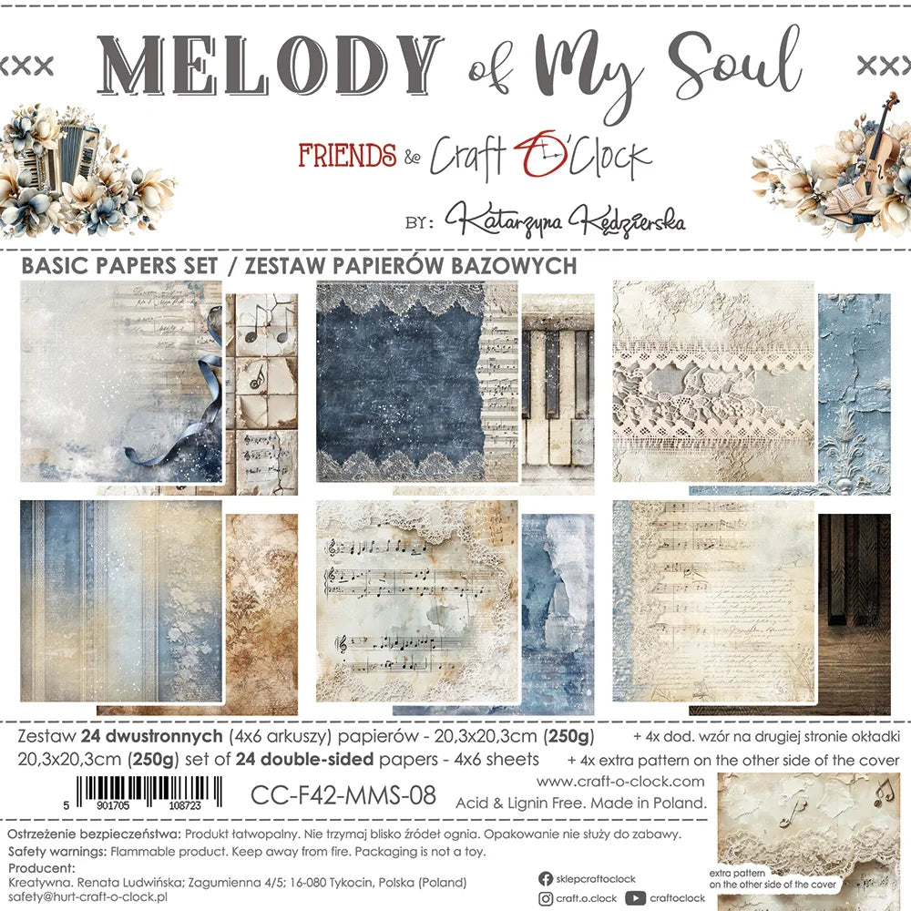 Craft O'Clock - Melody Of My Soul 8"x 8" Mix Paper Collection Pack