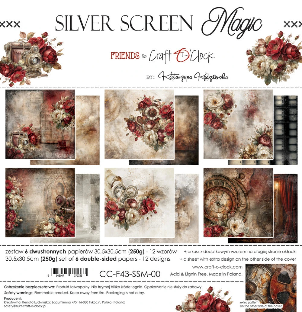 Craft O'Clock -  Silver Screen Magic 12"x12" Paper Collection Pack