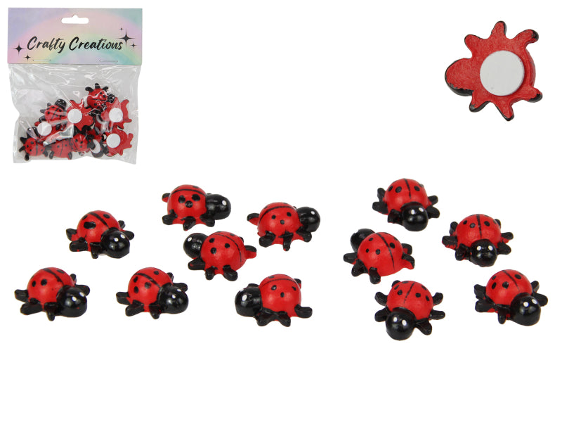 12 Mini Lady Bugs self adhesive