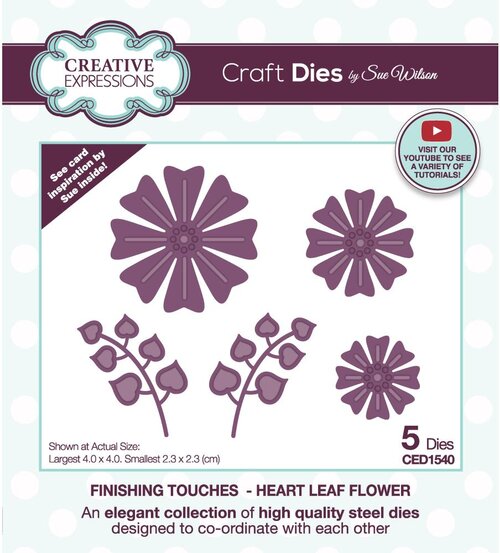 Creative Expressions - Craft Dies - Finishing Touches - Heart Leaf Flower