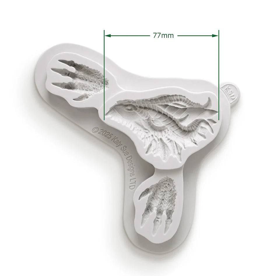 Cosmic Shimmer - Katy Sue  Silicone Mould - Dragon Head and Claw Feet