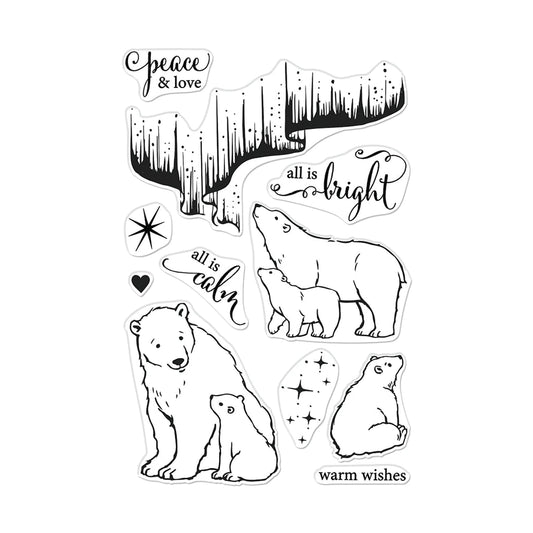 Hero Arts - Clear Stamp - Northern Lights Polar Bears
