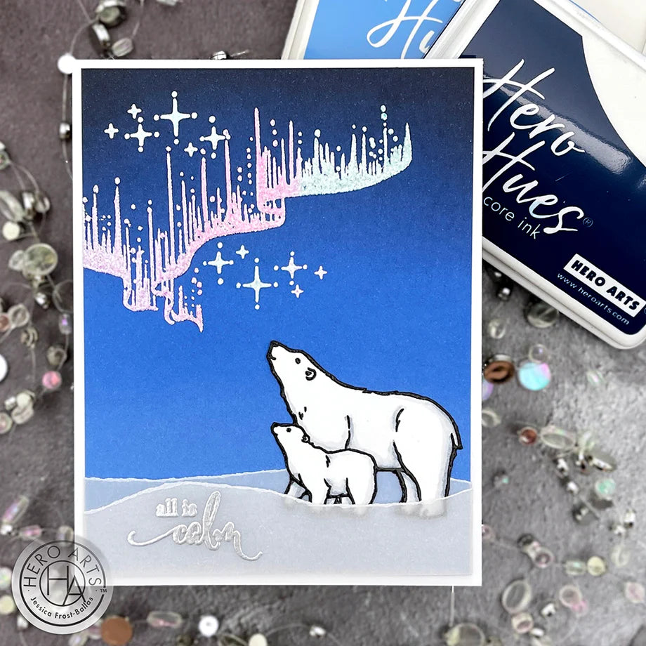 Hero Arts - Clear Stamp - Northern Lights Polar Bears