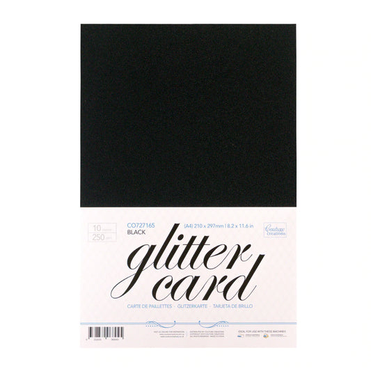 A4 Glitter Card 250gsm - Black