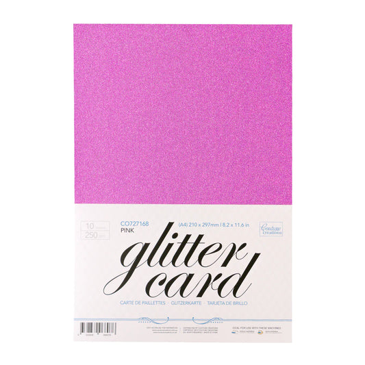 A4 Glitter Card 250gsm - Pink