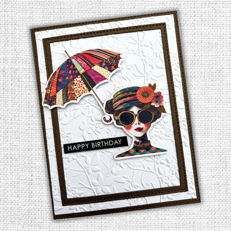 Paper Rose Embossed Die Cuts - Inky Colour