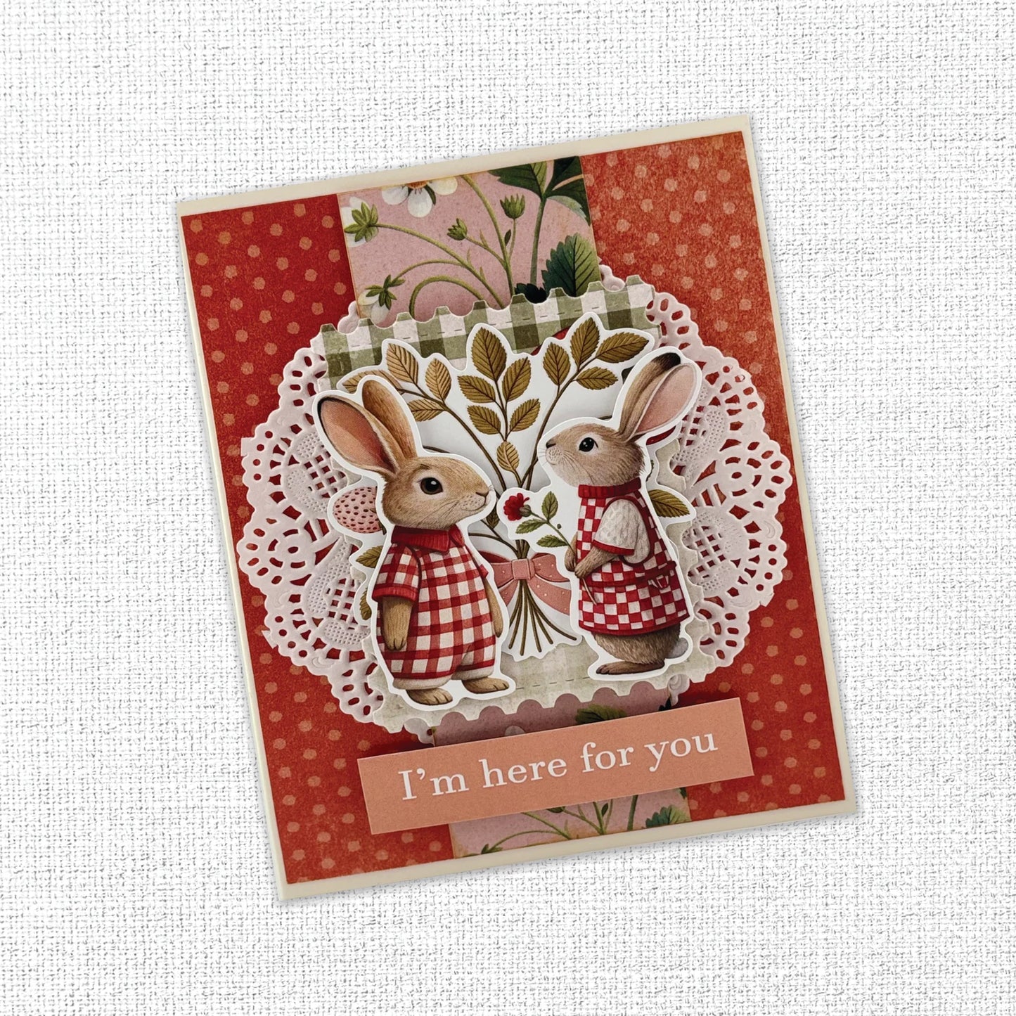 Paper Rose Embossed Die Cuts - Strawberry Friends