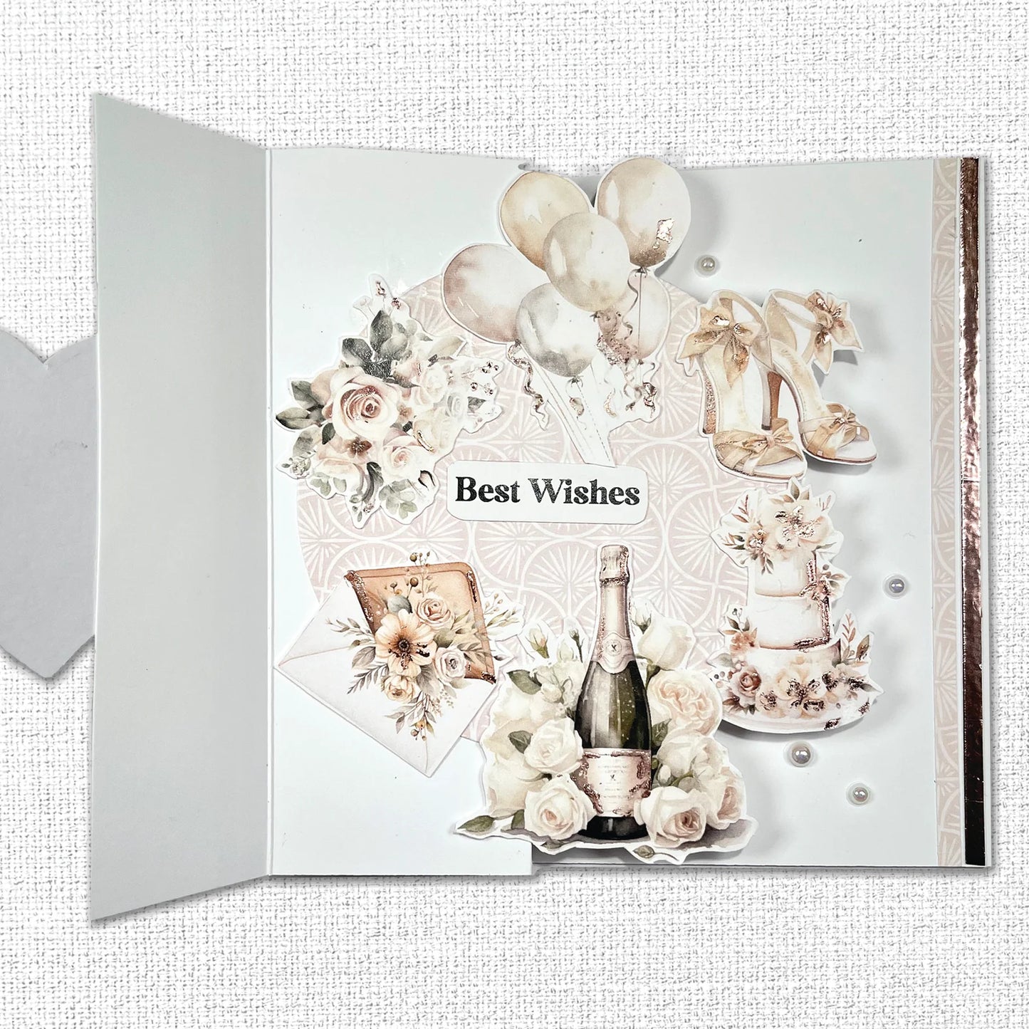 Paper Rose Embossed Die Cuts - Wedding Joy