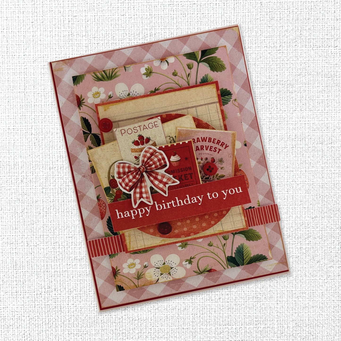 Paper Rose Embossed Die Cuts - Strawberry Friends