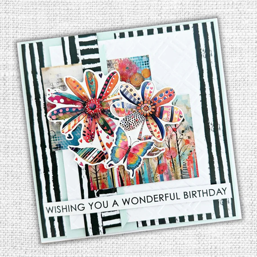 Paper Rose Embossed Die Cuts - Inky Colour