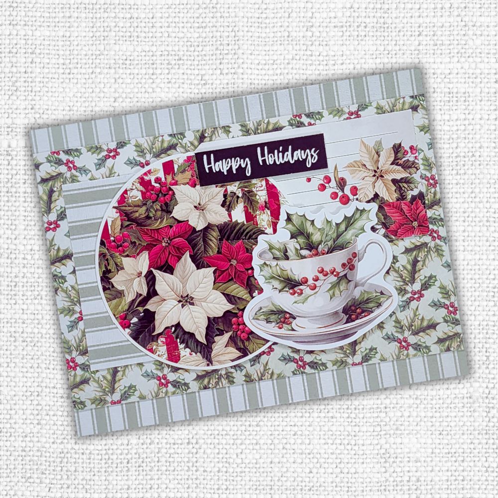 Paper Rose - Papercuts Card Making Kits - Christmas Holly