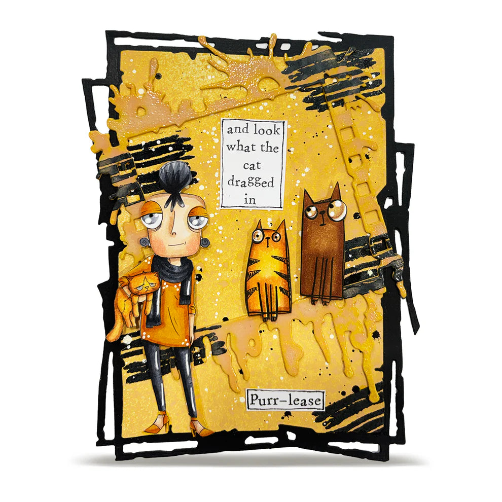 AALL & CREATE - A7 Stamps - Purr-plexed Dee  #1438