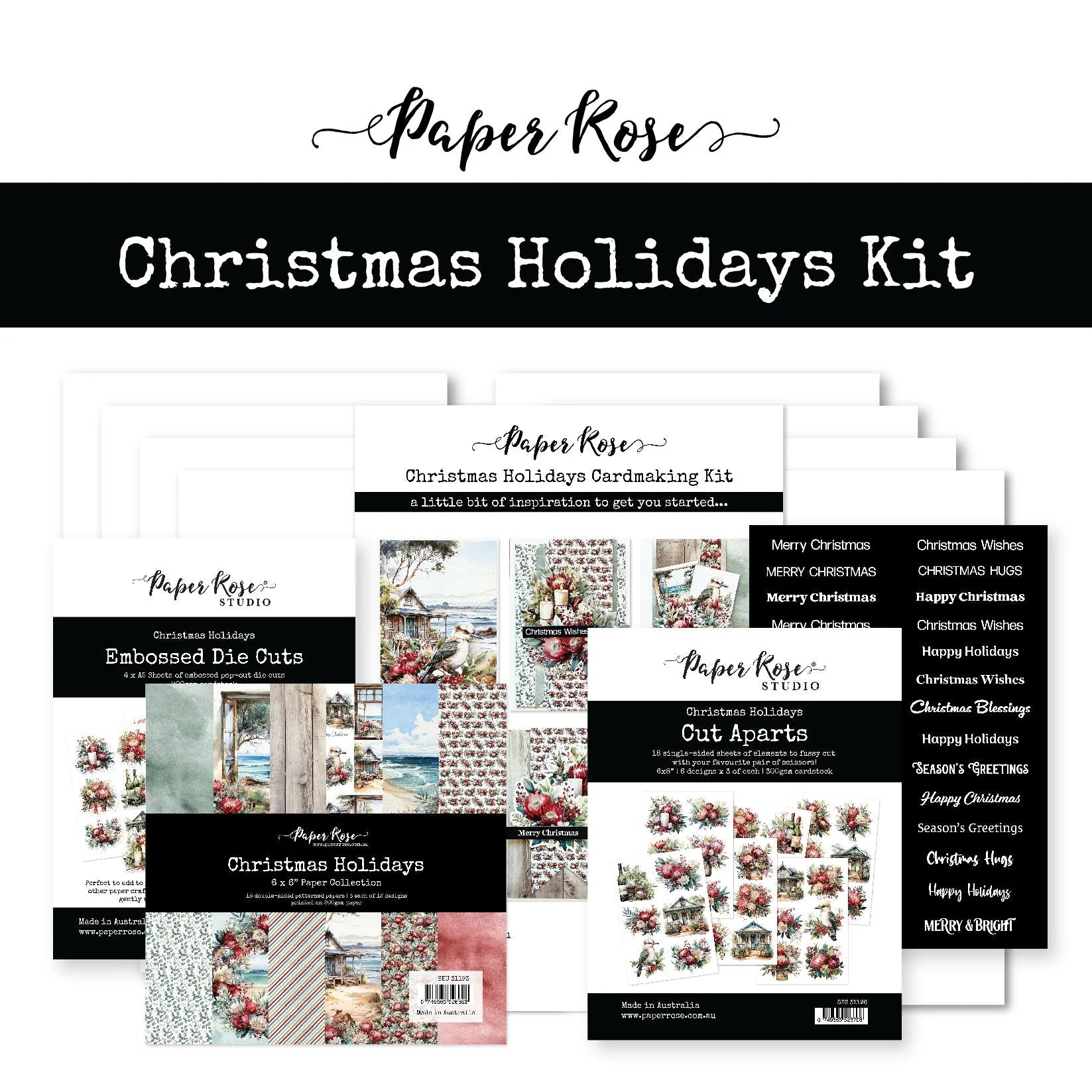 Paper Rose - Christmas Holidays Cardmaking Kit