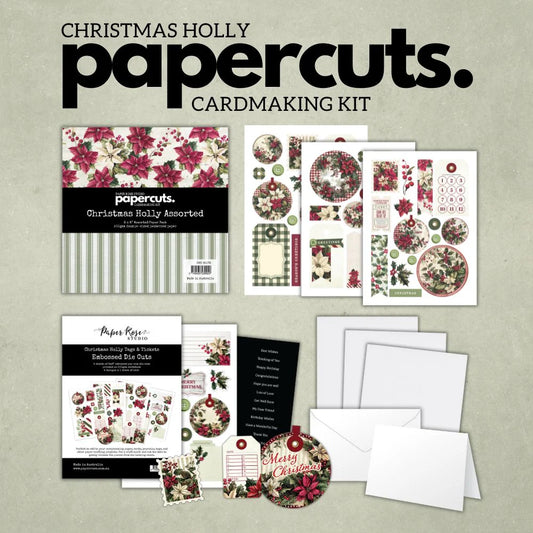 Paper Rose - Papercuts Card Making Kits - Christmas Holly