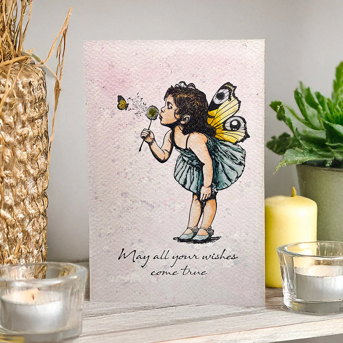 Cosmic Shimmer - Andy Skinner  Pre Cut Mounted Stamp - Make A Wish