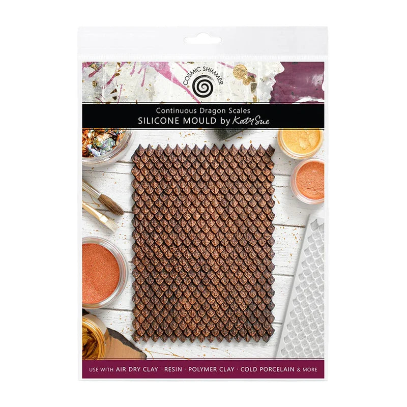 Cosmic Shimmer - Katy Sue  Silicone Mould - Continuous Dragon Scales