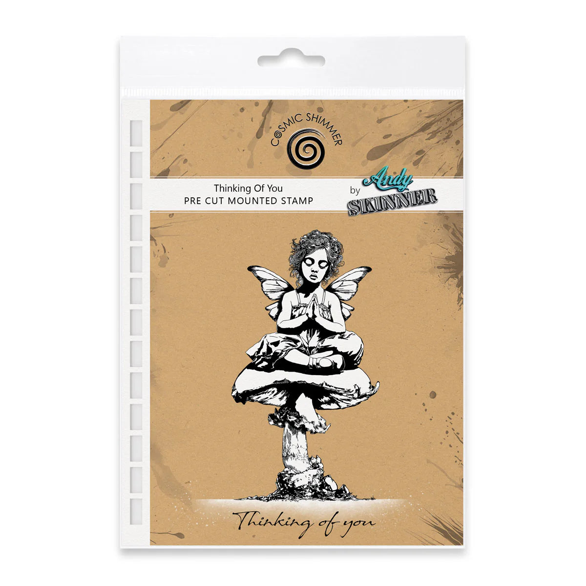 Cosmic Shimmer - Andy Skinner  Pre Cut Mounted Stamp - Thinking Of You