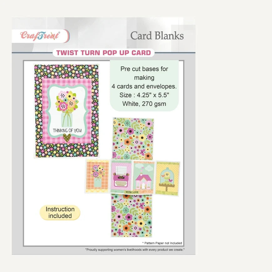 Craftreat - Card Blanks -  Twist Turn Pop Up Card