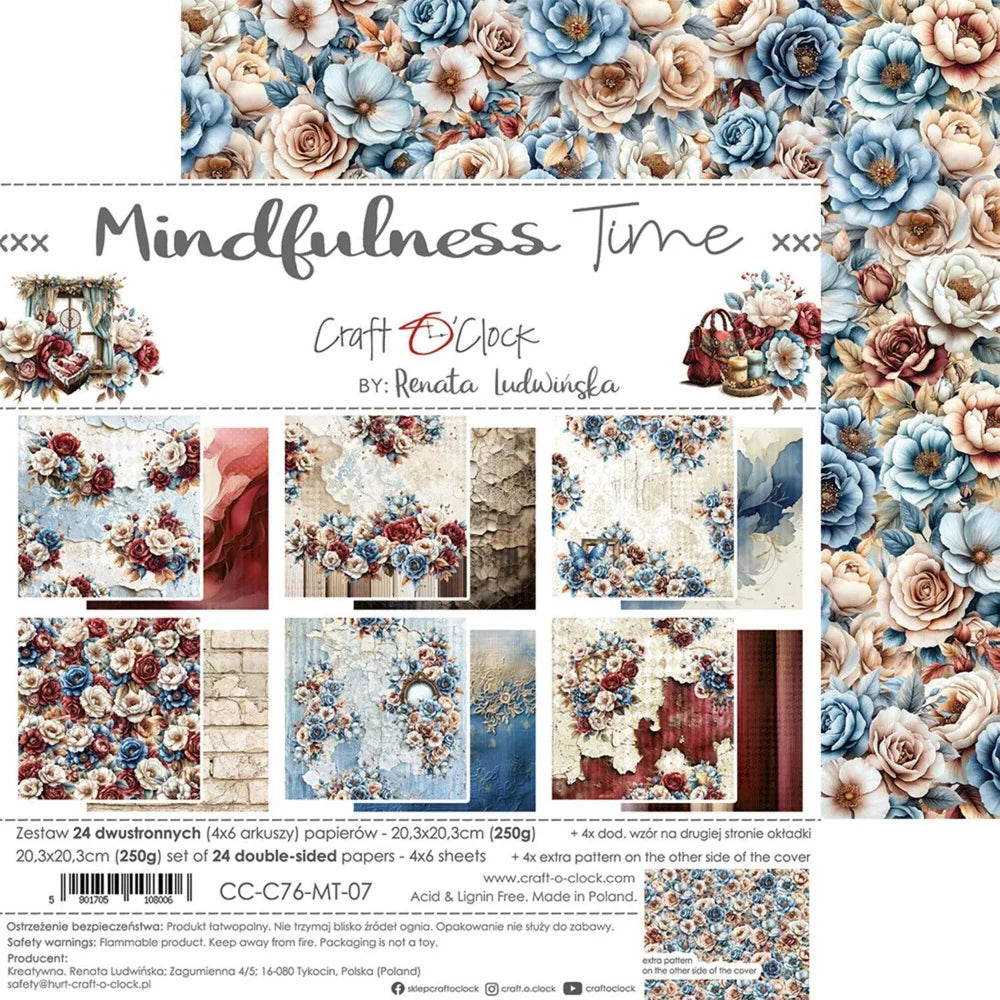 Craft O'Clock -  Mindfulness Time 8"x 8" Paper Collection Pack 