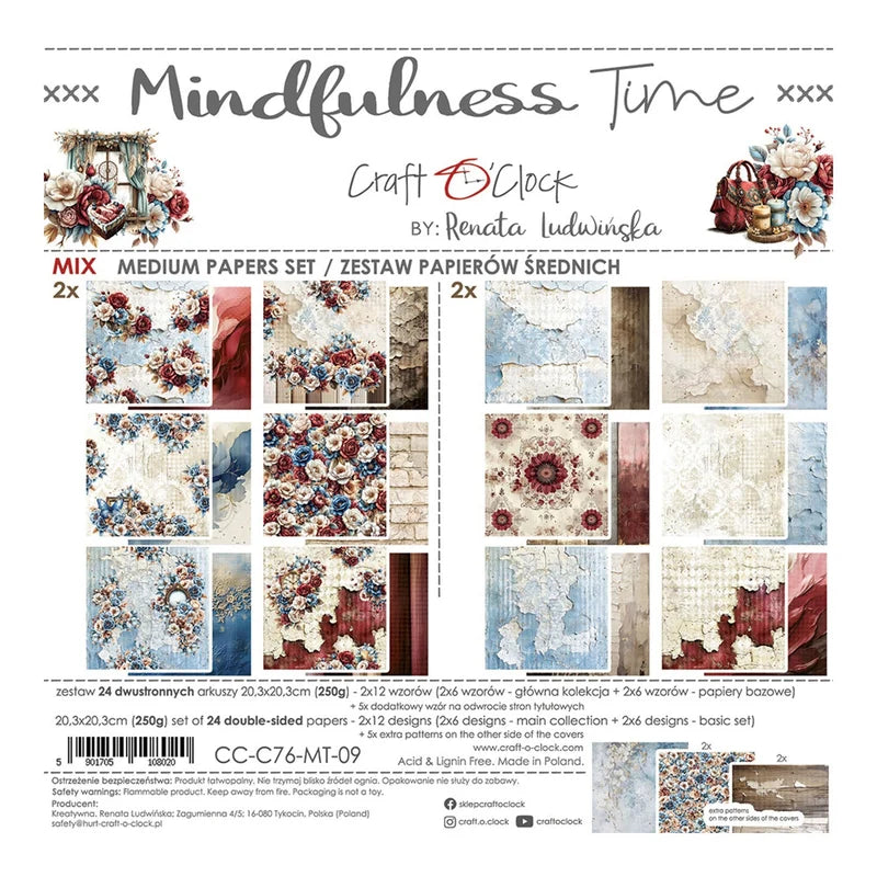 Craft O'Clock -  Mindfulness Time 8"x 8" Paper Collection Pack 