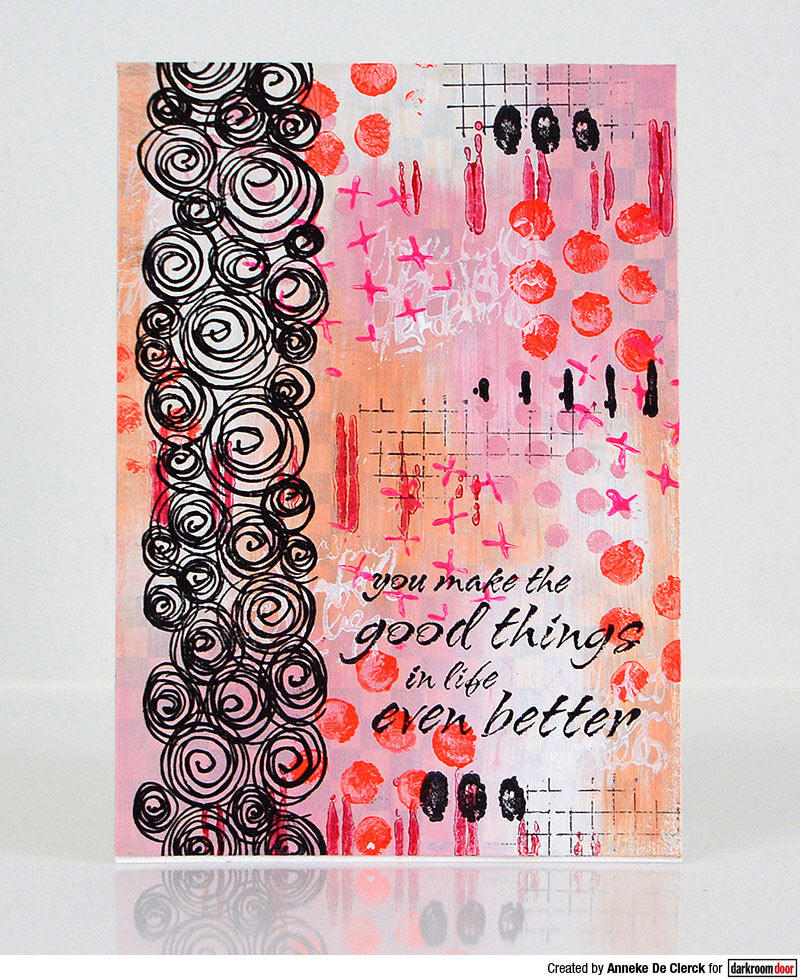 Rubber Stamp - Darkroom Door - Abstract Stamp - Swishy Swirls