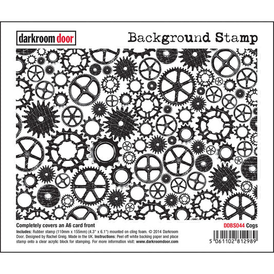 Rubber Stamp - Darkroom Door - Background Stamp - Cogs
