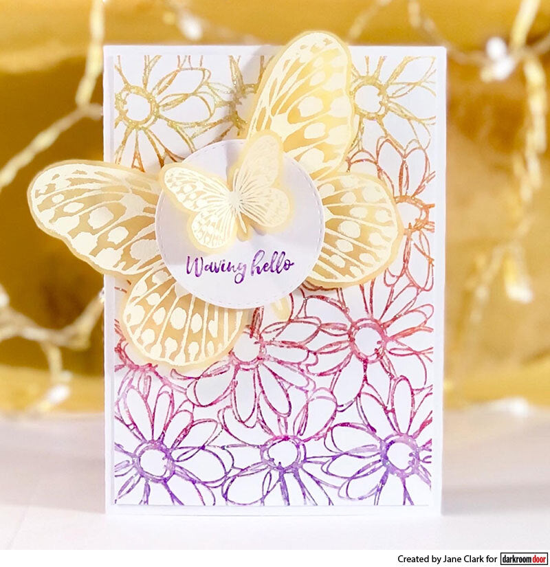 Rubber Stamp - Darkroom Door - Background Stamp -Daisy Delight