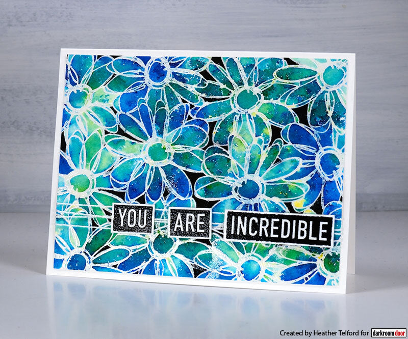 Rubber Stamp - Darkroom Door - Background Stamp -Daisy Delight