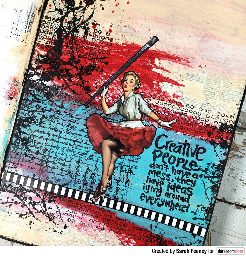 Rubber Stamp - Darkroom Door - Background Stamp - Layered Handwriting