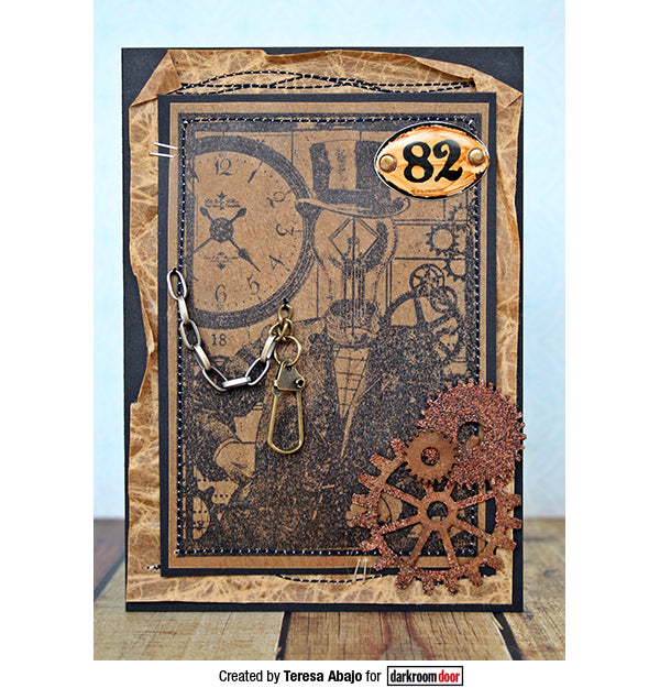 Rubber Stamp - Darkroom Door - Collage - Mr Bright Idea