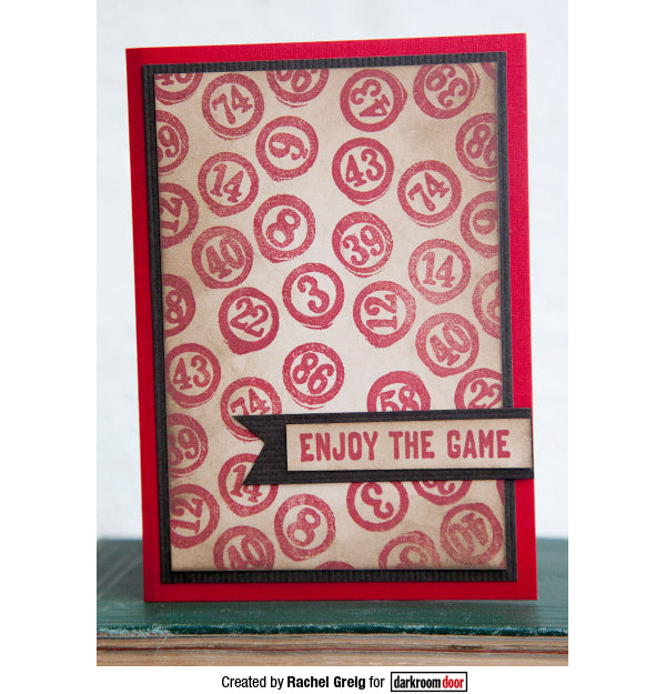 Rubber Stamp - Darkroom Door - Eclectic Stamp - Bingo Numbers