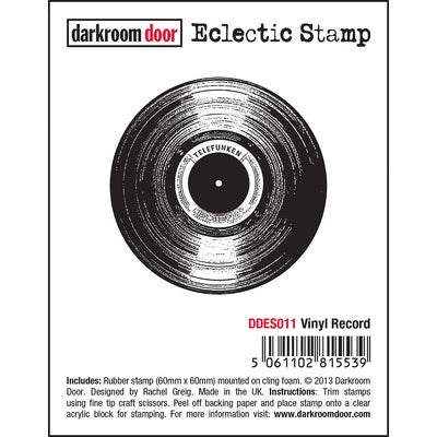 Rubber Stamp - Darkroom Door - Eclectic Stamp - Vinyl Record