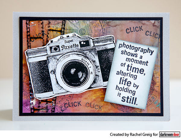 Rubber Stamp - Darkroom Door - Eclectic Stamp - Camera