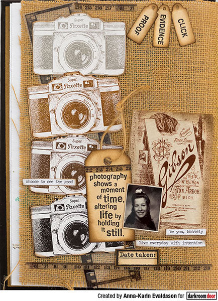 Rubber Stamp - Darkroom Door - Eclectic Stamp - Camera