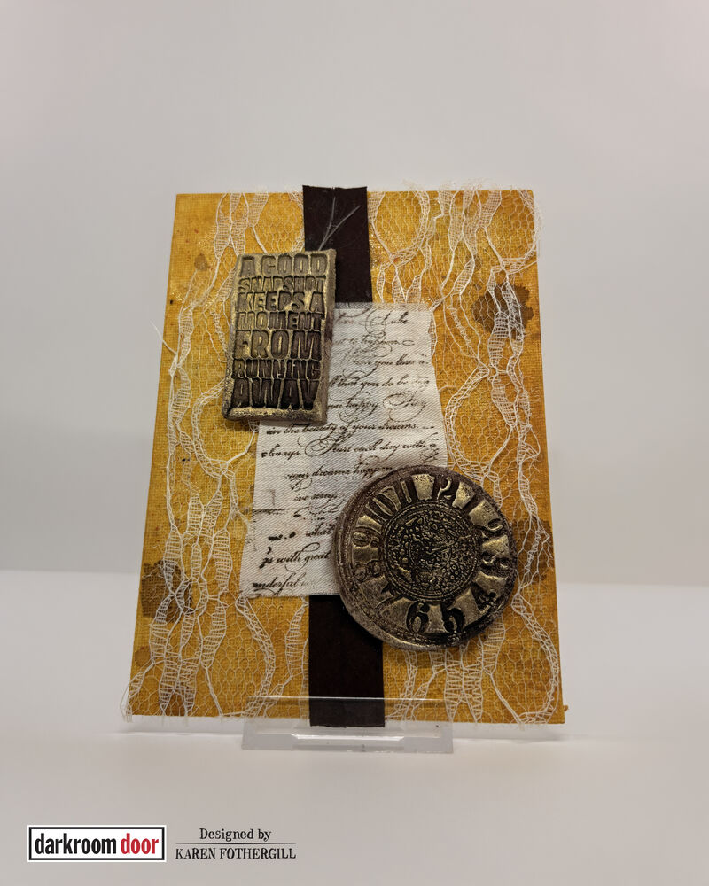 Rubber Stamp - Darkroom Door - Eclectic Stamp - Vintage Clock