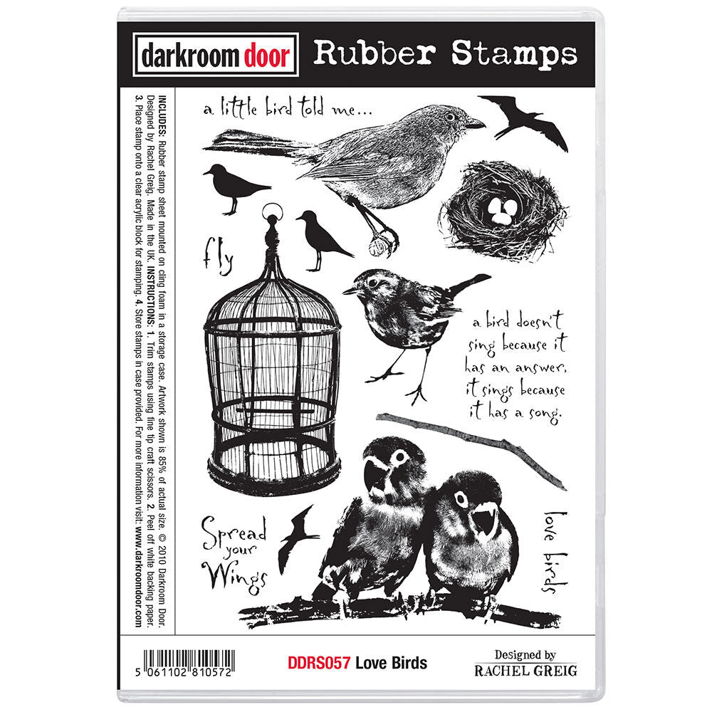 Rubber Stamp - Darkroom Door - Love Birds