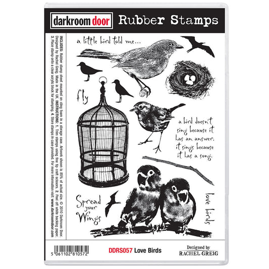 Rubber Stamp - Darkroom Door - Love Birds