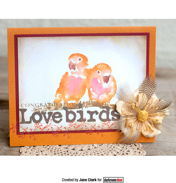 Rubber Stamp - Darkroom Door - Love Birds