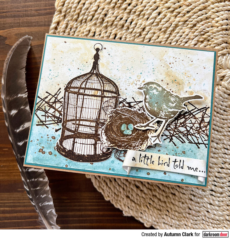 Rubber Stamp - Darkroom Door - Love Birds