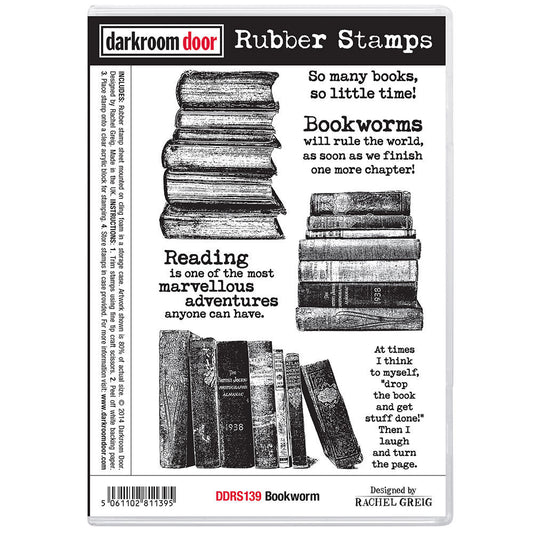 Rubber Stamp - Darkroom Door - Bookworm