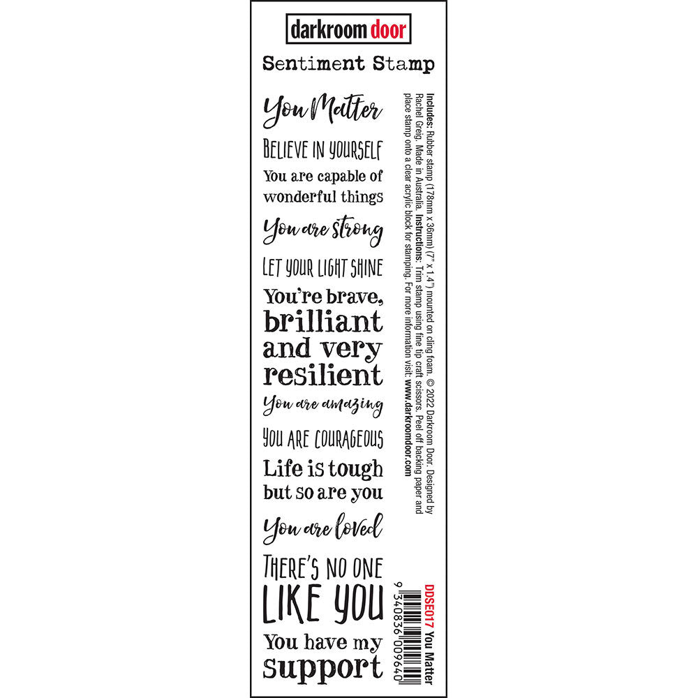 Rubber Stamp - Darkroom Door - Sentiment Stamp - You Matter