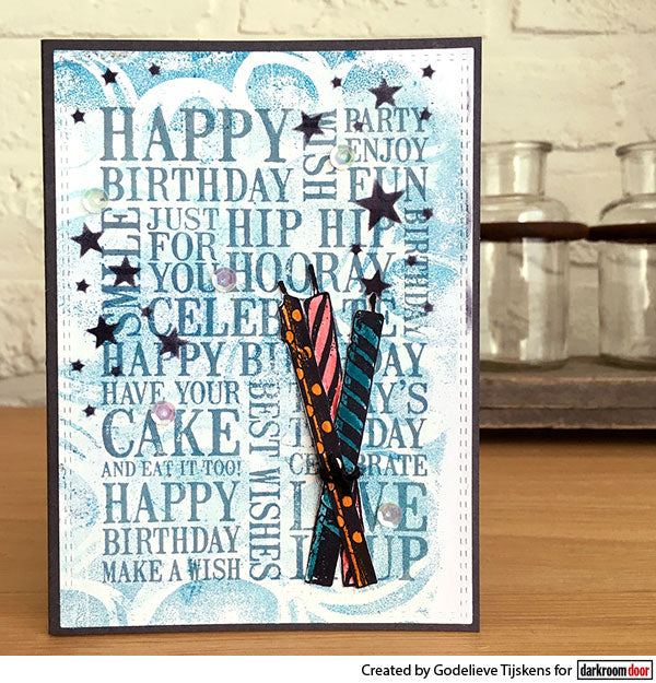 Rubber Stamp - Darkroom Door - Word Block Stamp - Birthday