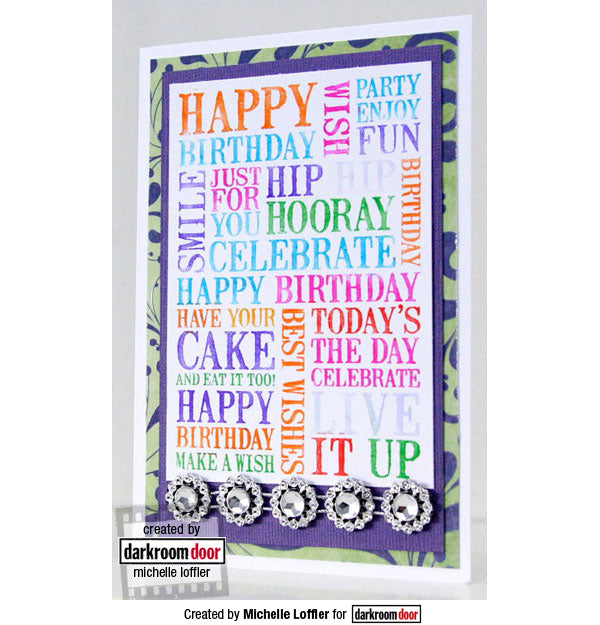 Rubber Stamp - Darkroom Door - Word Block Stamp - Birthday