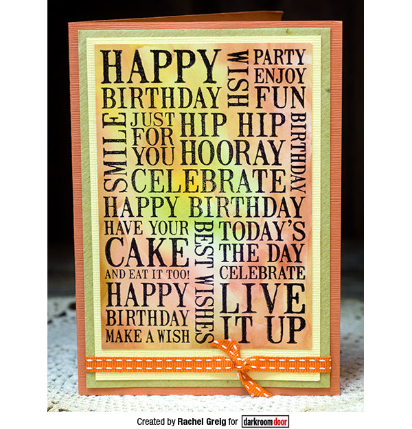 Rubber Stamp - Darkroom Door - Word Block Stamp - Birthday