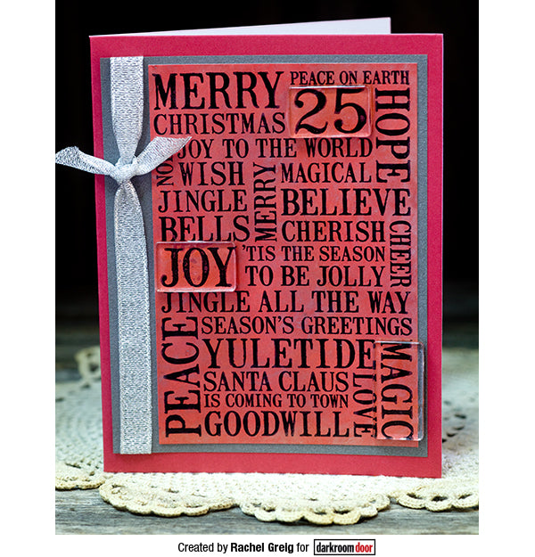 Rubber Stamp - Darkroom Door - Word Block Stamp - Christmas
