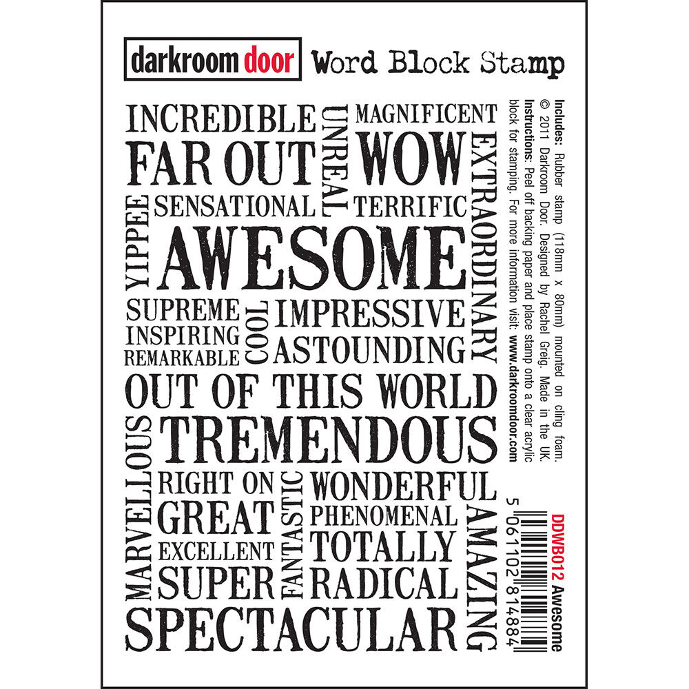 Rubber Stamp - Darkroom Door - Word Block Stamp - Awesome