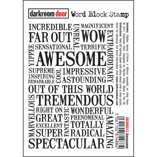 Rubber Stamp - Darkroom Door - Word Block Stamp - Awesome