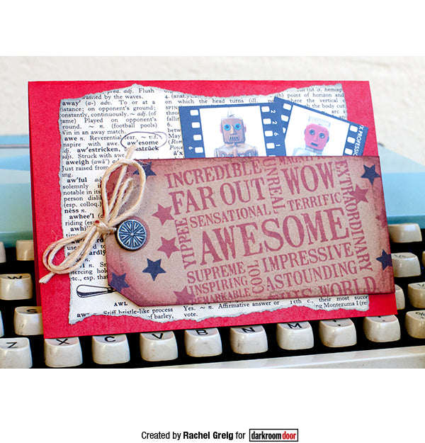 Rubber Stamp - Darkroom Door - Word Block Stamp - Awesome