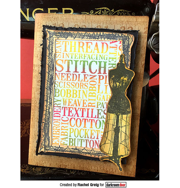 Rubber Stamp - Darkroom Door - Word Block Stamp - Stitch